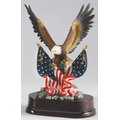 Eagle In Flight Resin Sculpture - 12" Tall 10" Wing Span